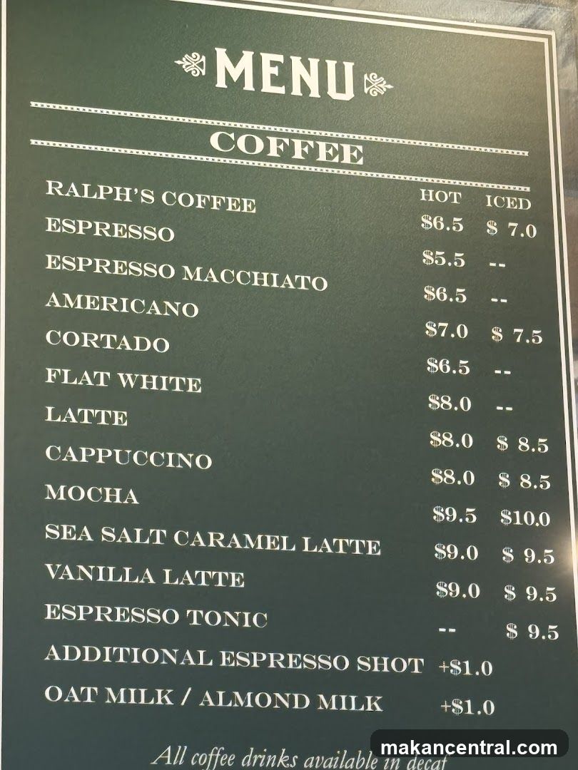 Coffee Menu