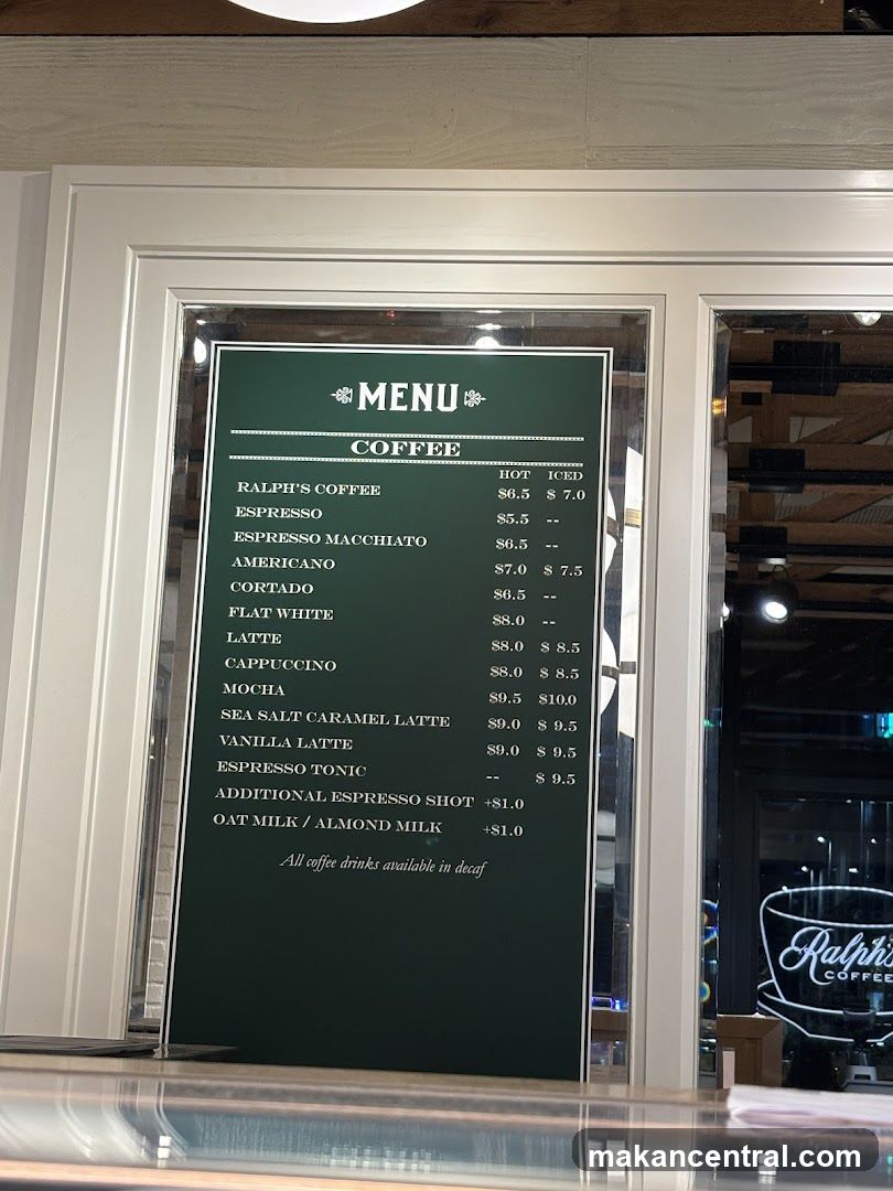 Ralph's Coffee Menu
