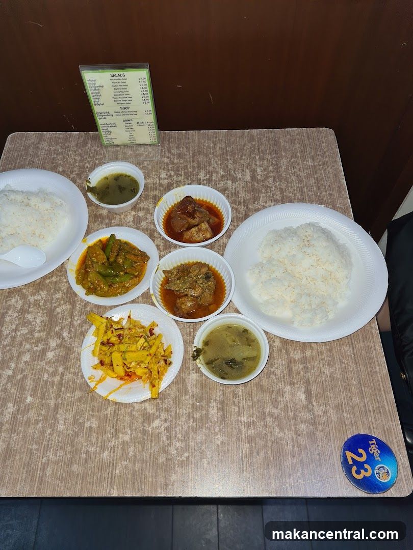 Table with food and menu
