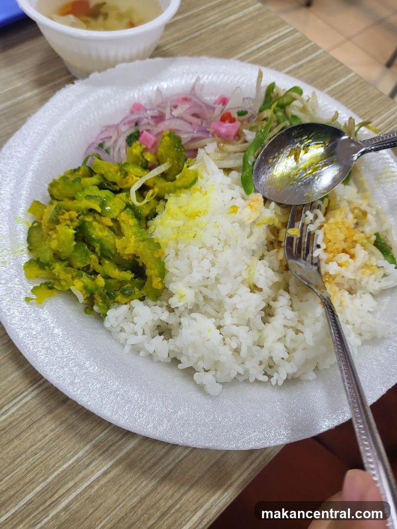 Plate of Rice with Side Dishes and Soup