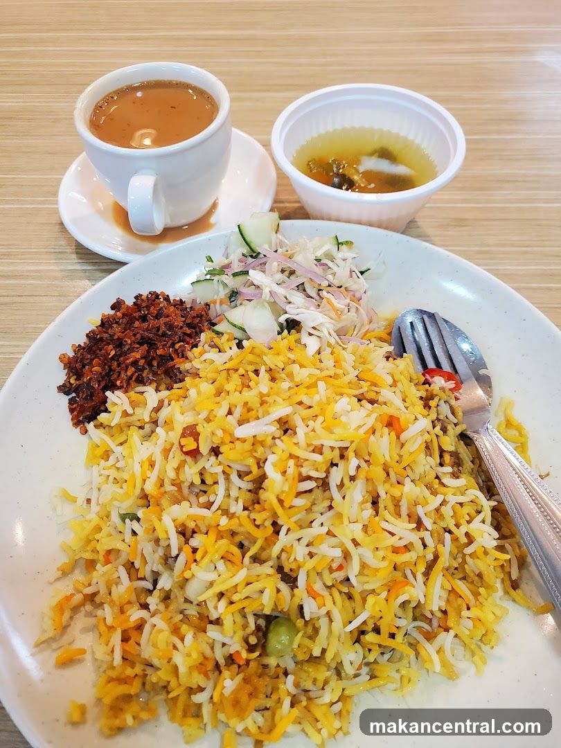 Biryani Meal with Tea and Soup