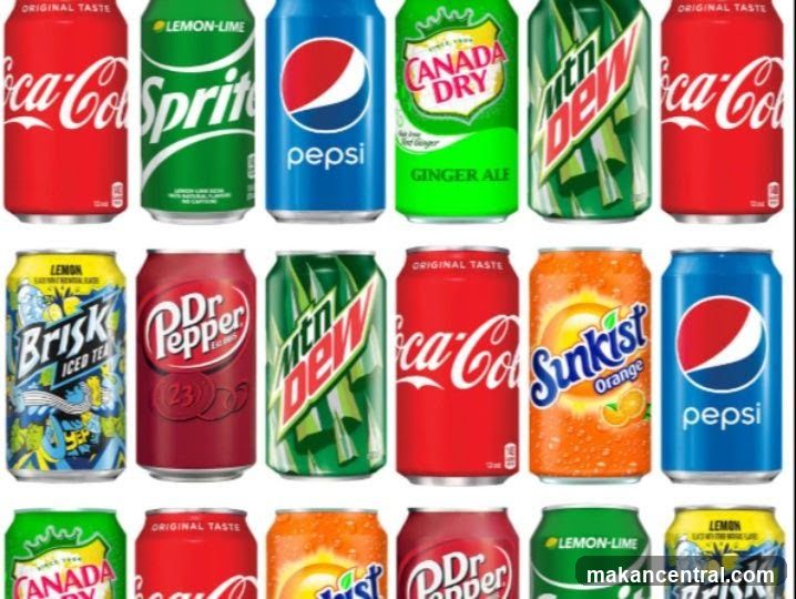 Assorted Cans of Soda and Iced Tea