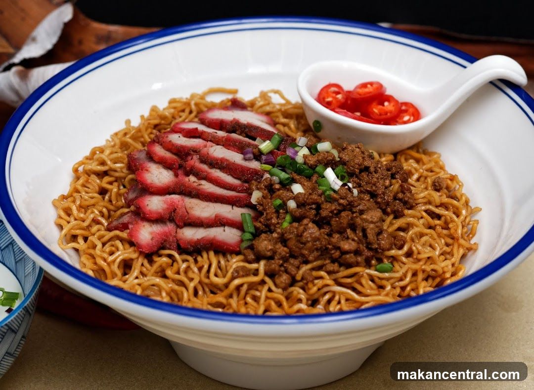 Noodles with Char Siu and Minced Meat
