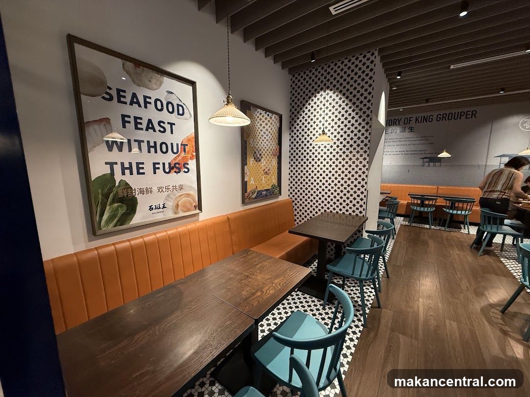 Restaurant Interior with Seafood Poster