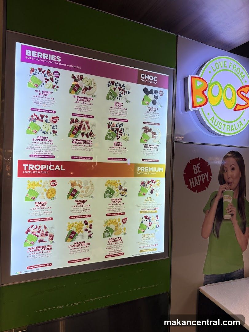 Boos Australia Menu
