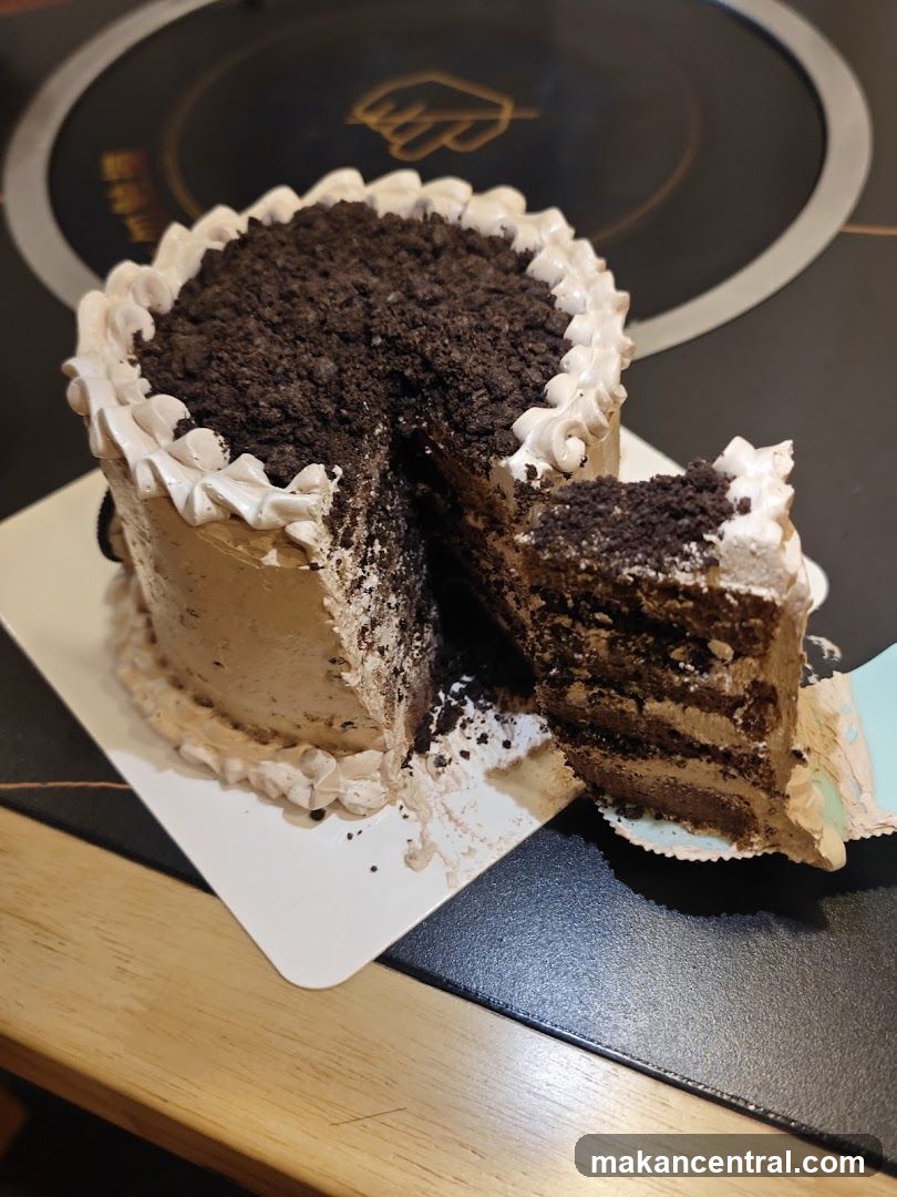 Chocolate Cake with Crushed Cookies