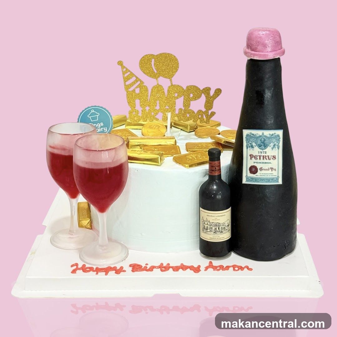 Birthday Cake with Wine Theme