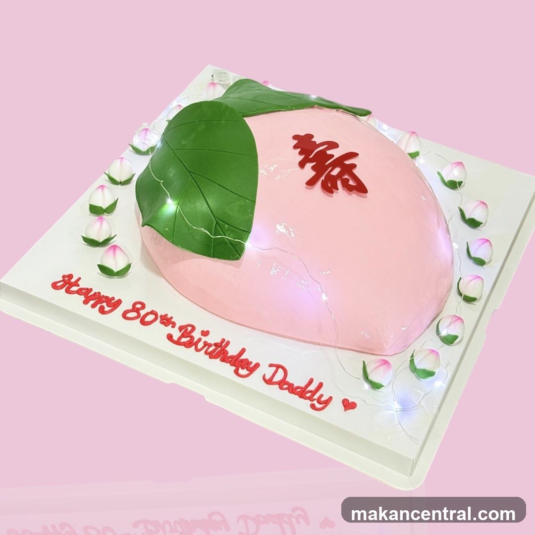 Peach-Shaped Birthday Cake