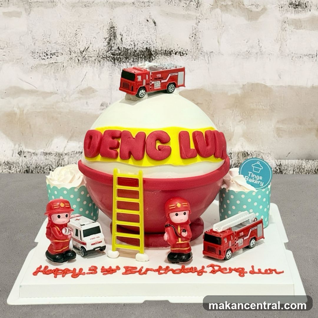 Firefighter Themed Birthday Cake