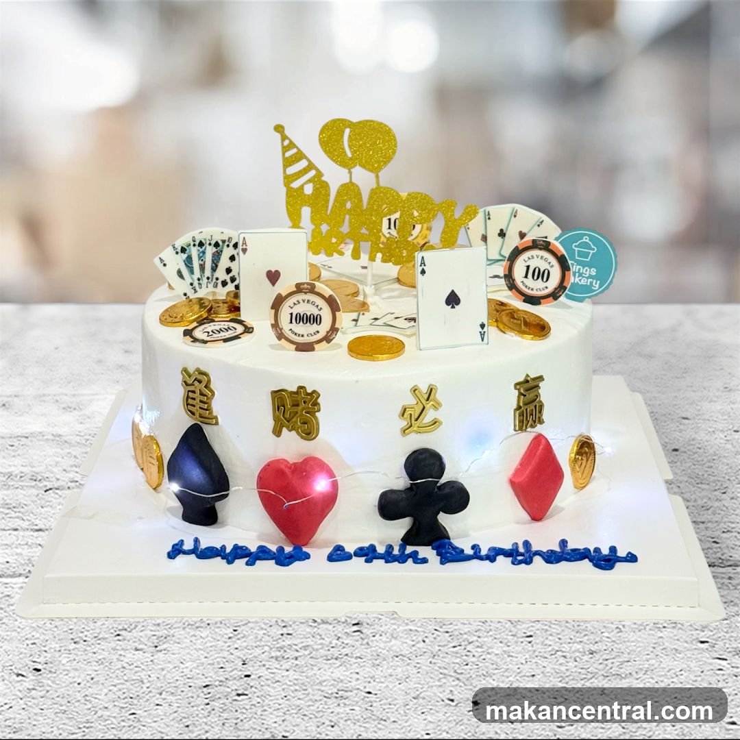 Casino-Themed Birthday Cake