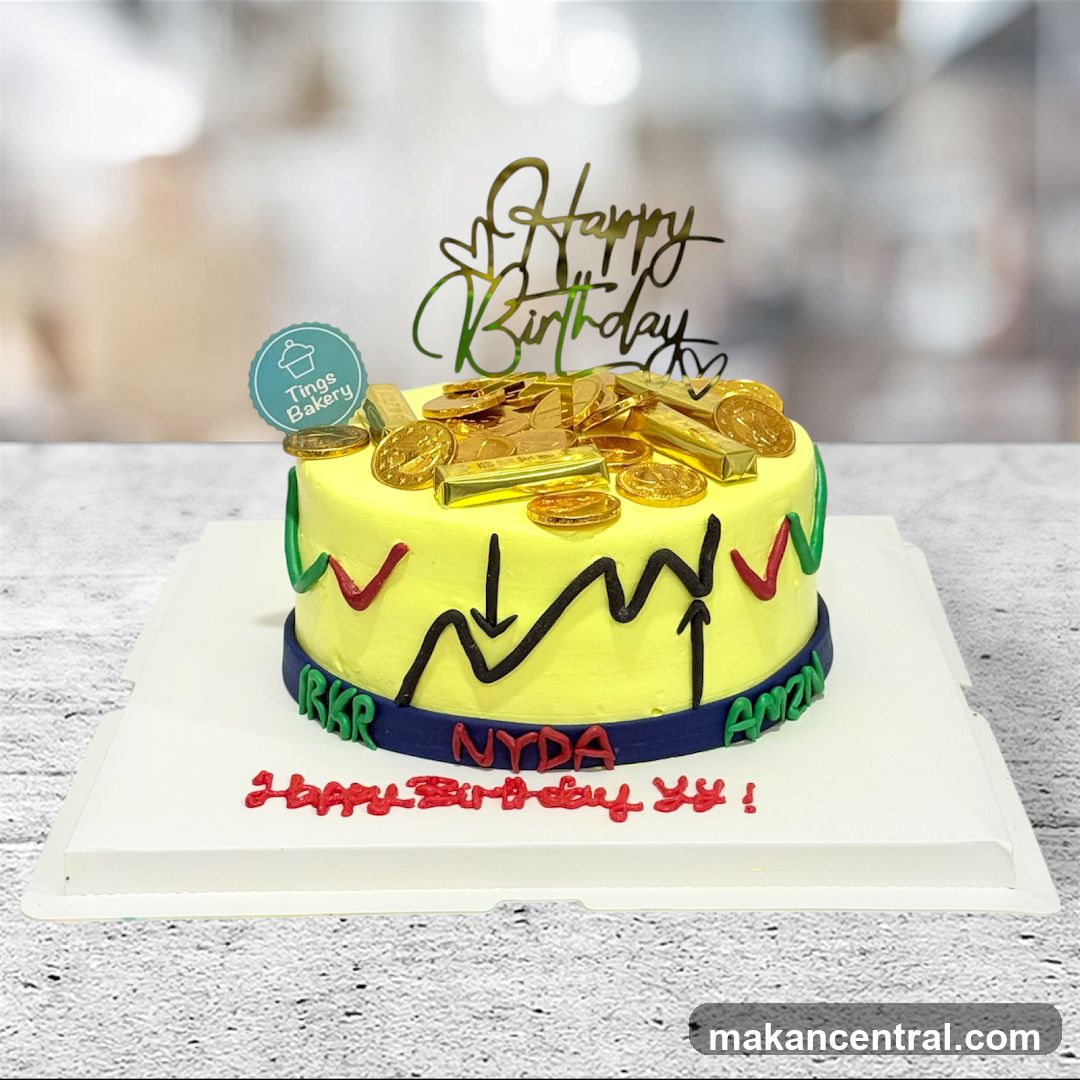 Stock Market Themed Birthday Cake
