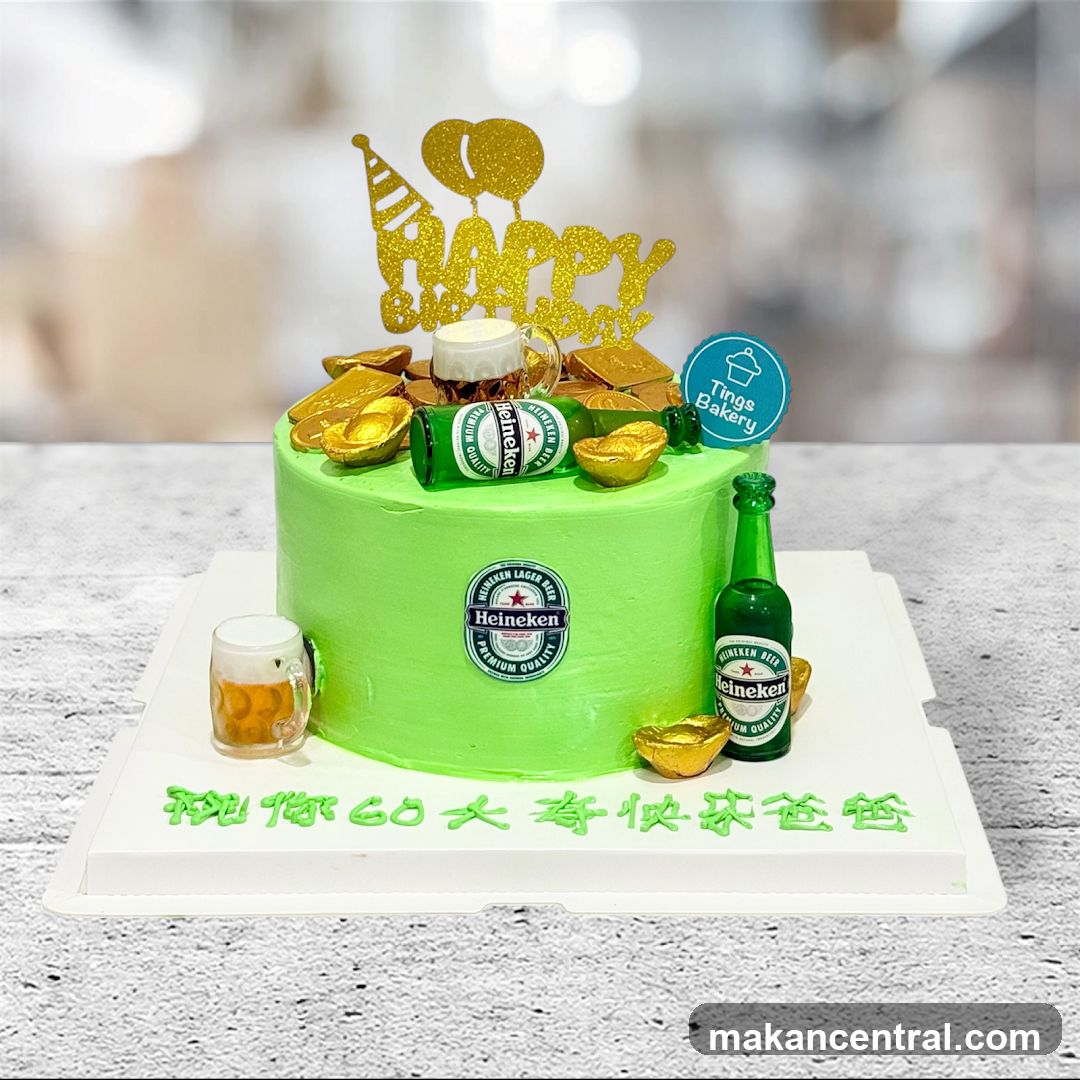 Heineken Themed Birthday Cake