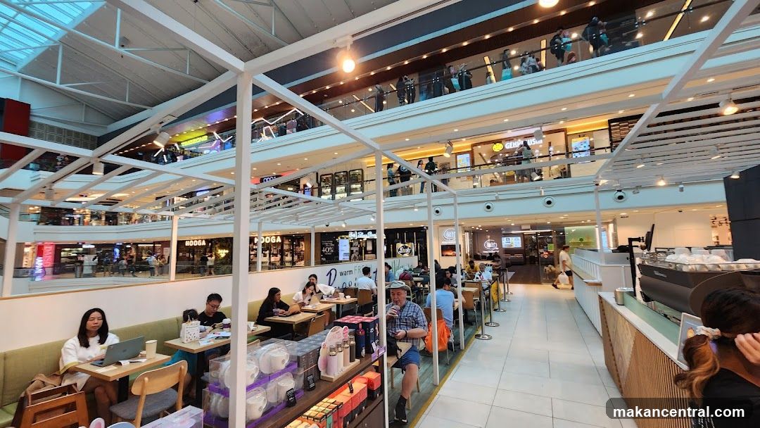 Interior of a busy cafe
