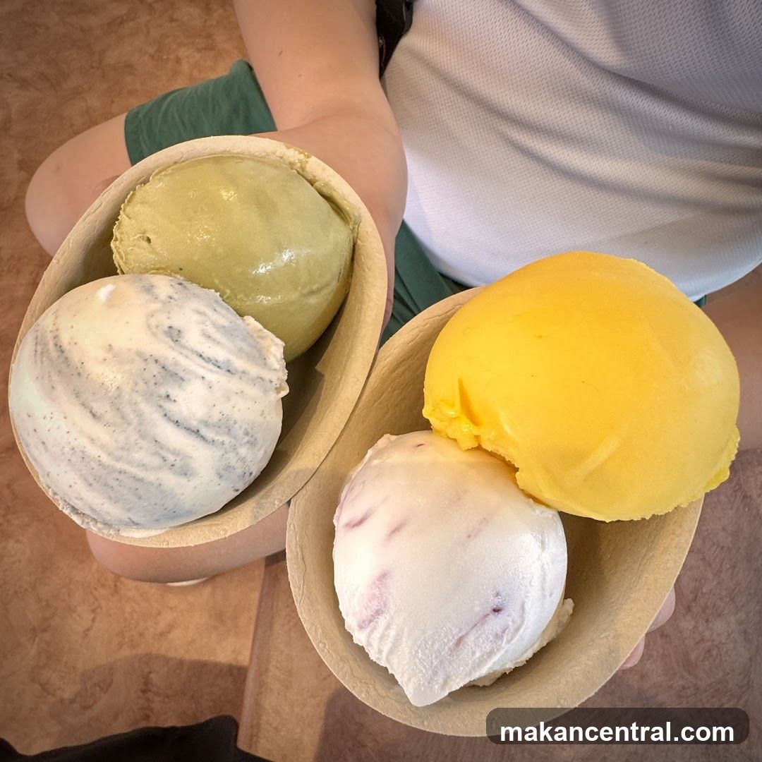 Two cups of ice cream