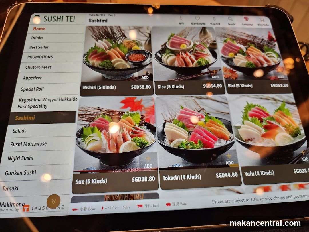 Sushi Tei Menu