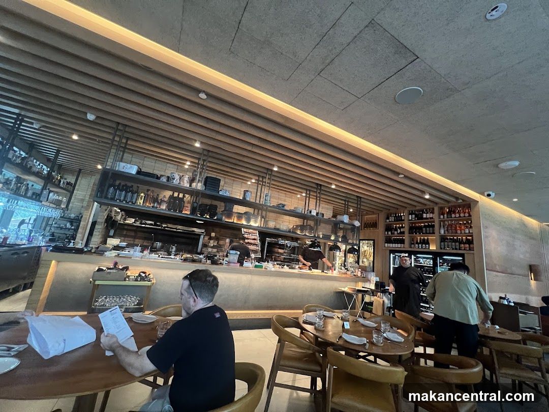 Restaurant Interior with Open Kitchen
