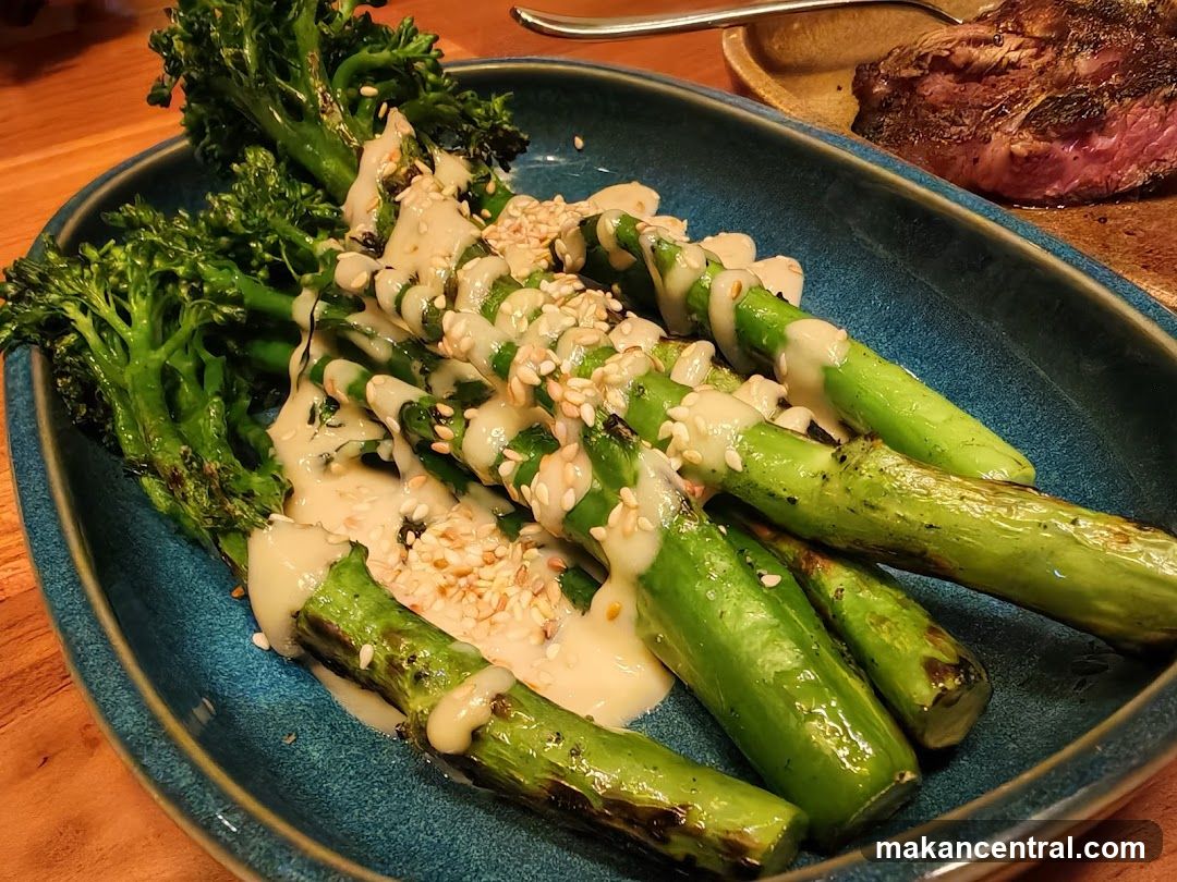 Grilled Broccolini with Sesame Dressing
