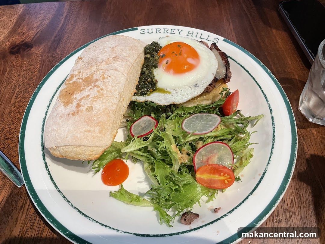 Steak and Egg Sandwich with Salad