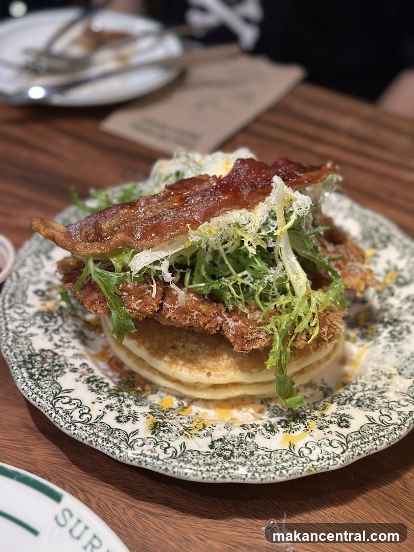 Pancakes with Fried Chicken and Bacon