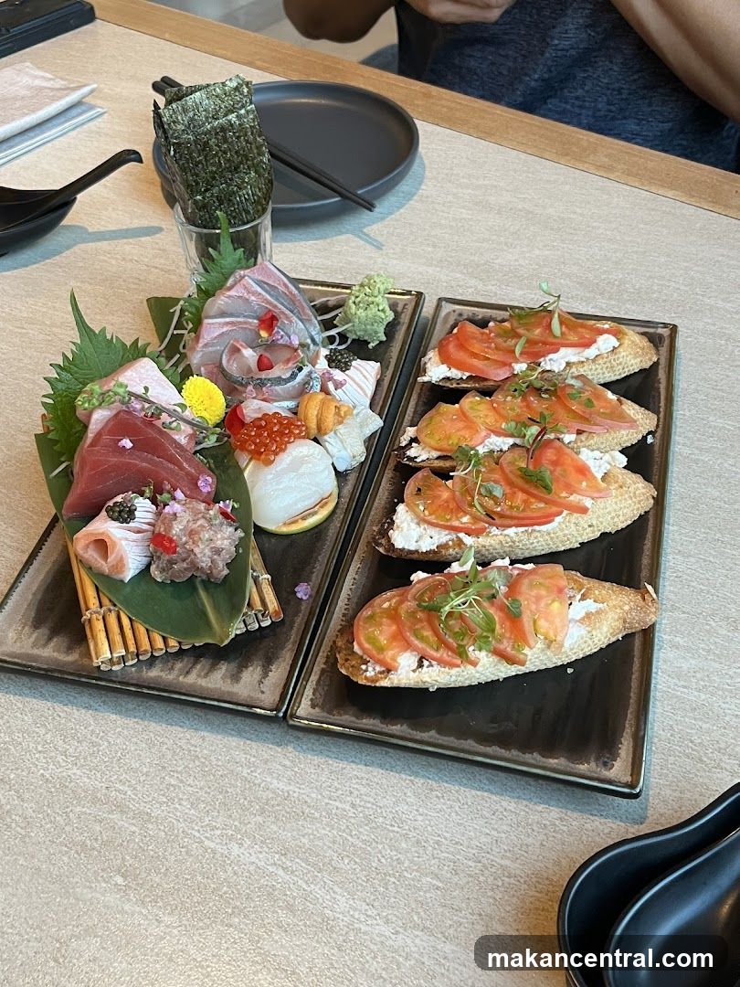 Sashimi and Bruschetta