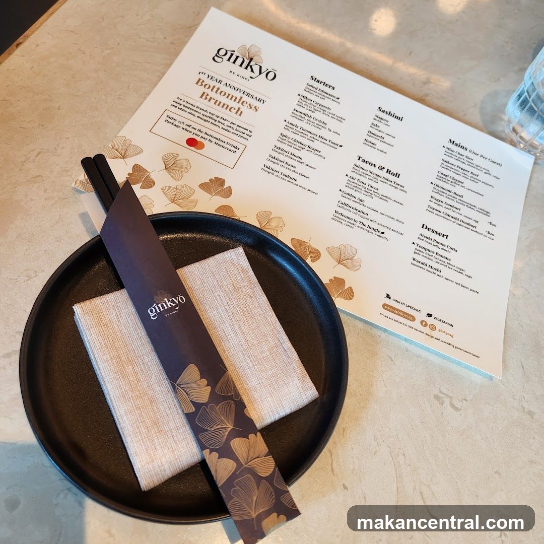 Ginkyo 1st Year Anniversary Bottomless Brunch Menu