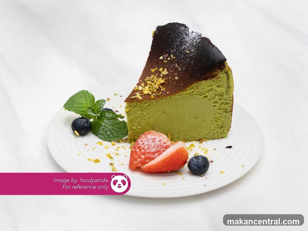 Matcha Burnt Cheesecake Slice