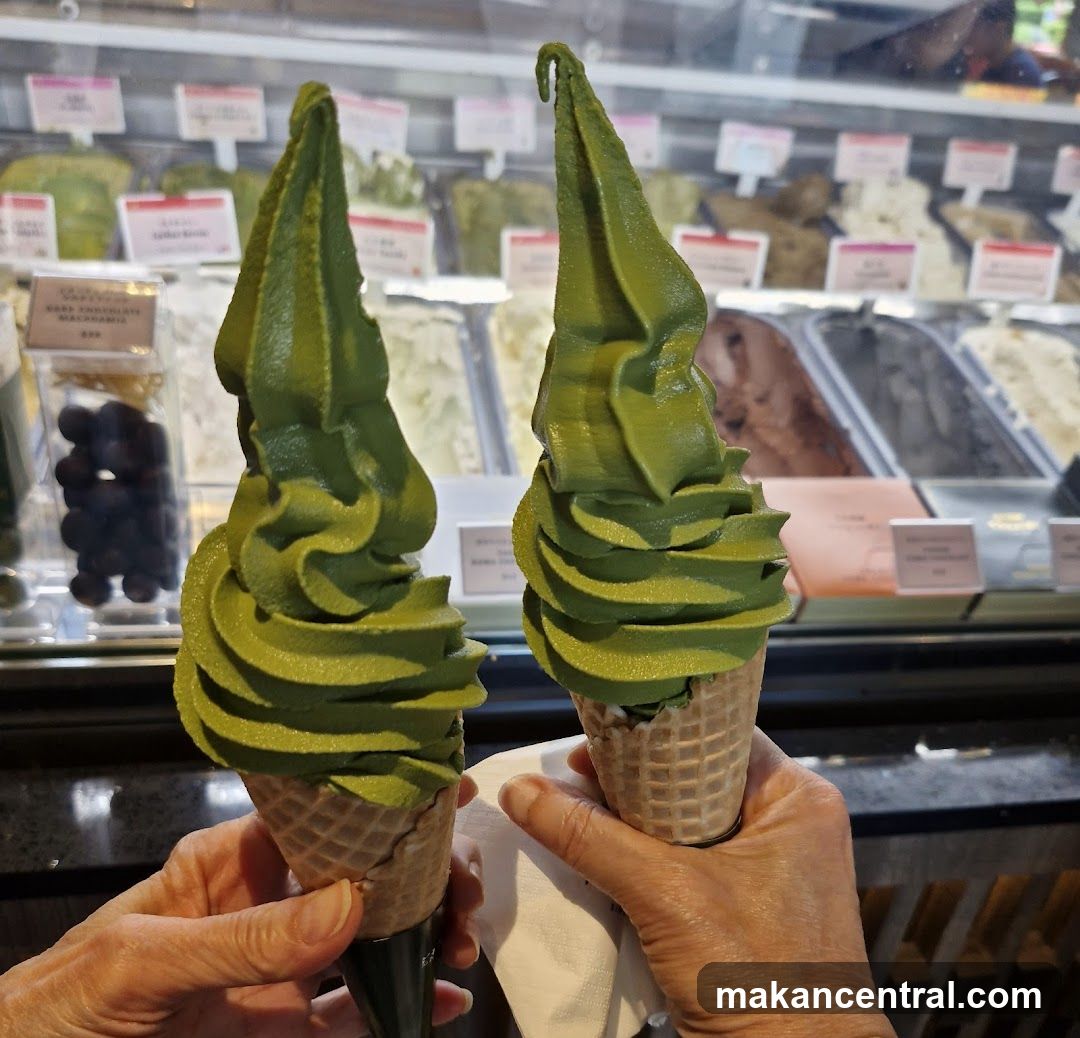 Two Matcha Soft Serve Ice Creams