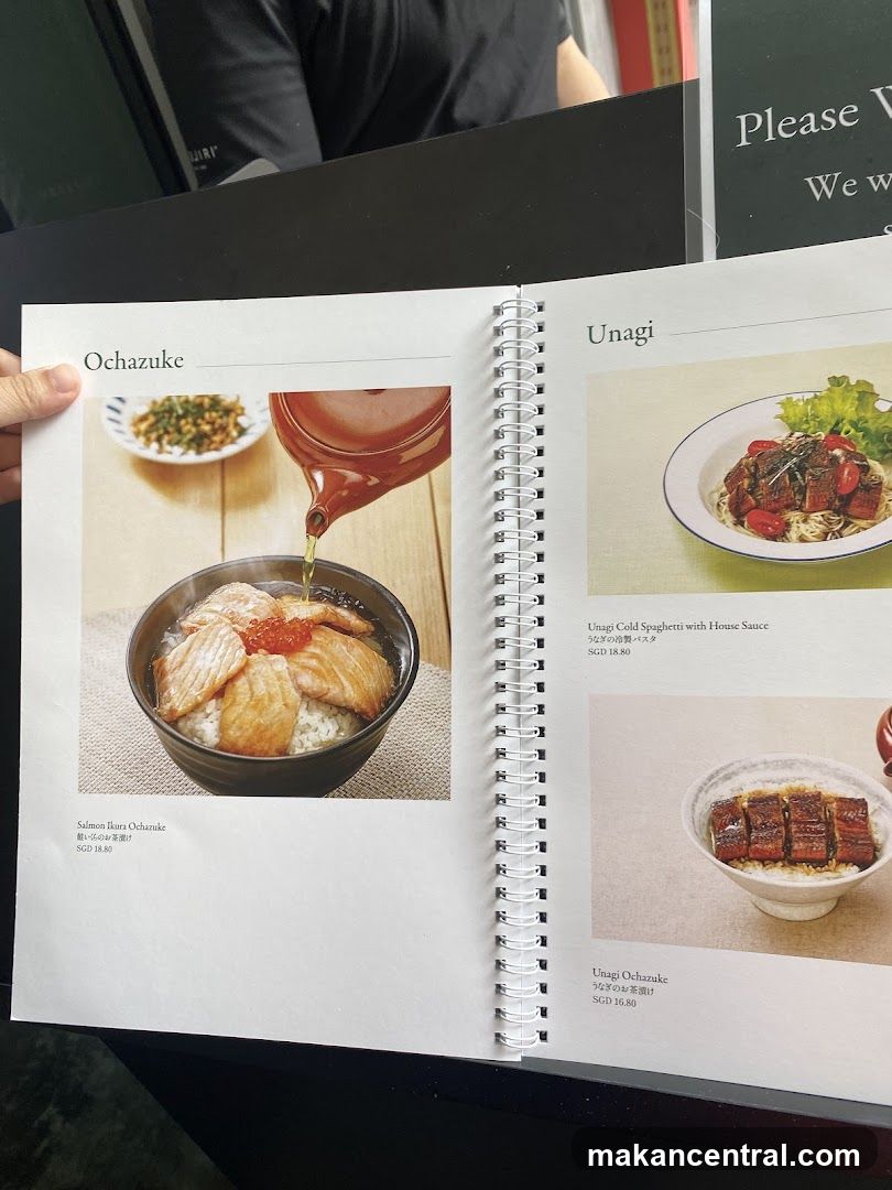 Ochazuke and Unagi Menu