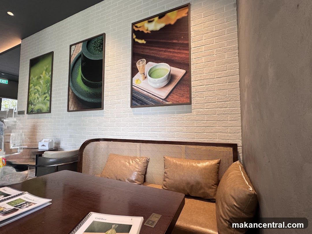 Cafe Interior with Matcha Art