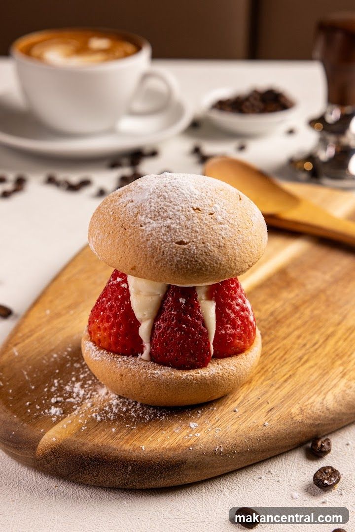 Strawberry and Cream Pastry with Coffee