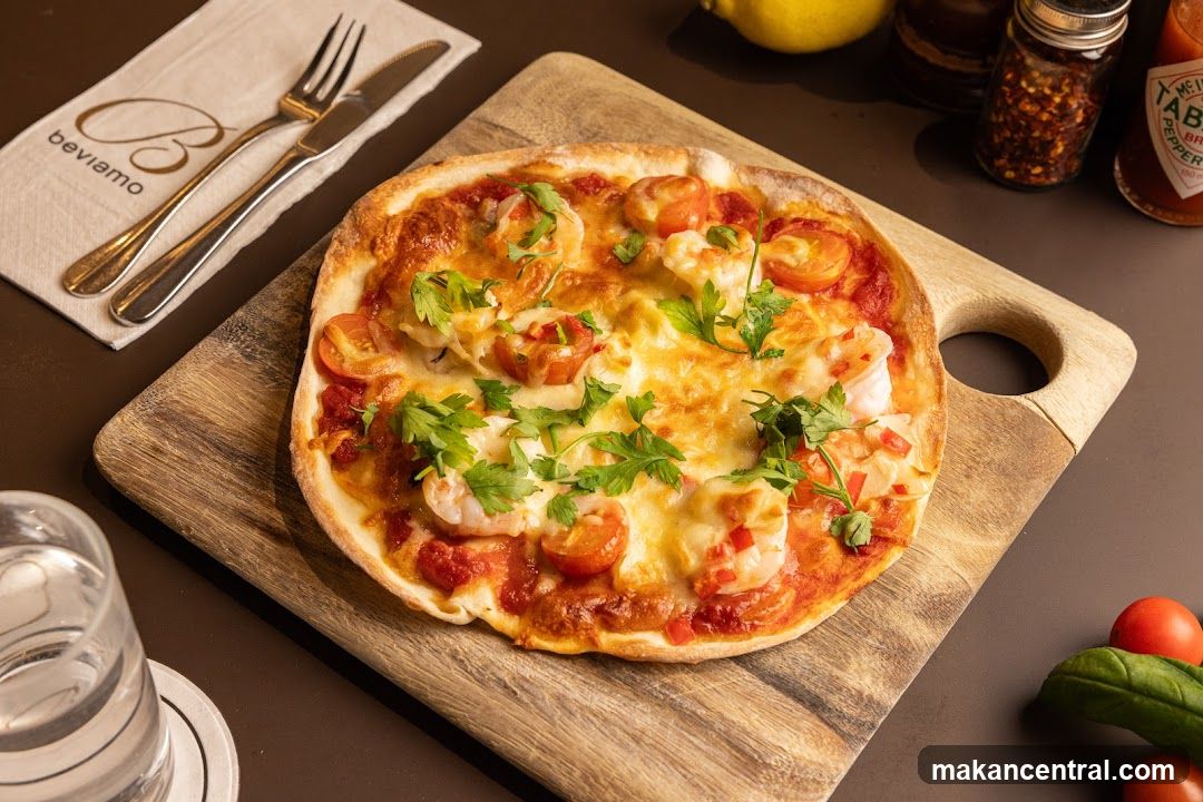 Shrimp and Cherry Tomato Pizza