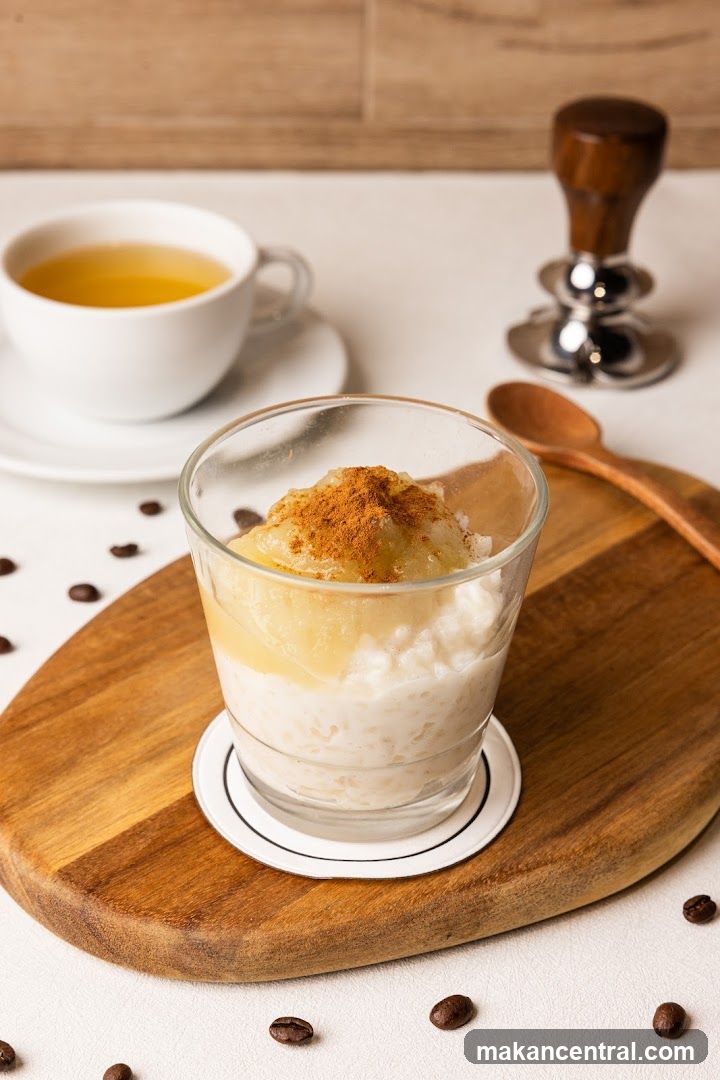 Rice Pudding with Apple Compote and Cinnamon