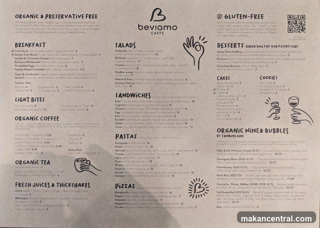 Beviamo Caffè Menu