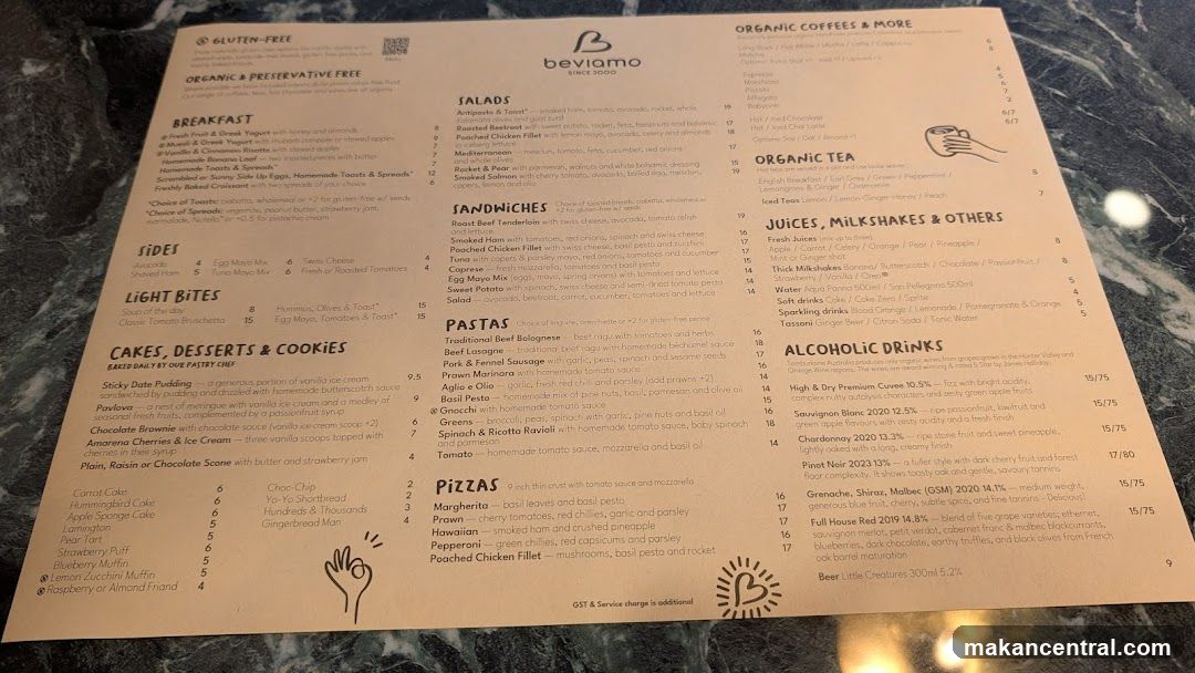 Beviamo Menu