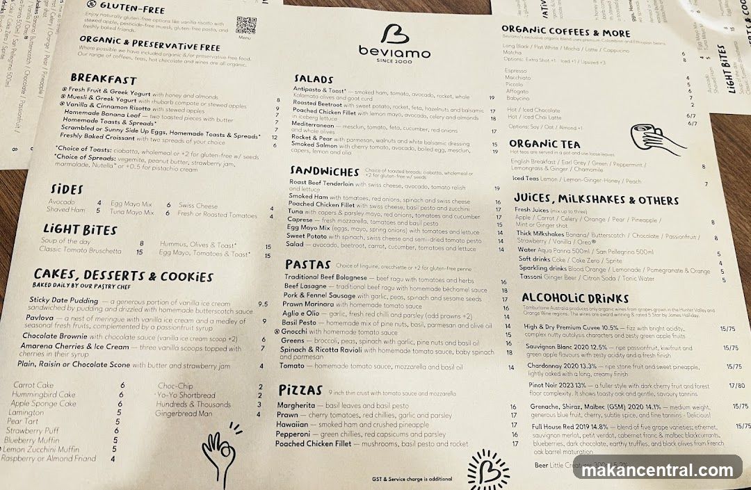 Beviamo Menu