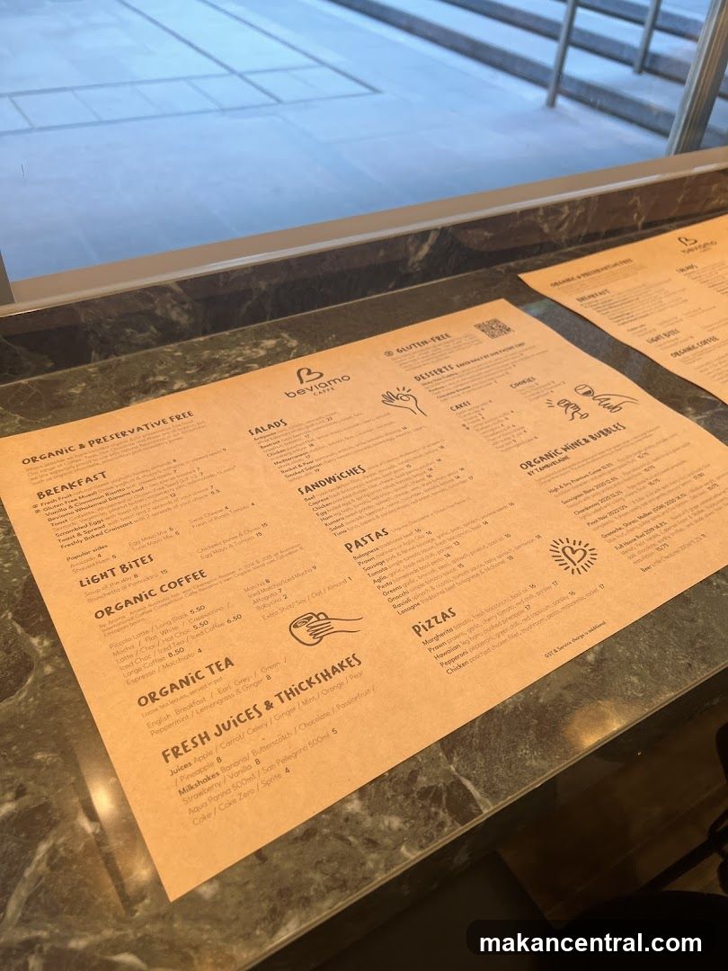 Beviamo Cafe Menu