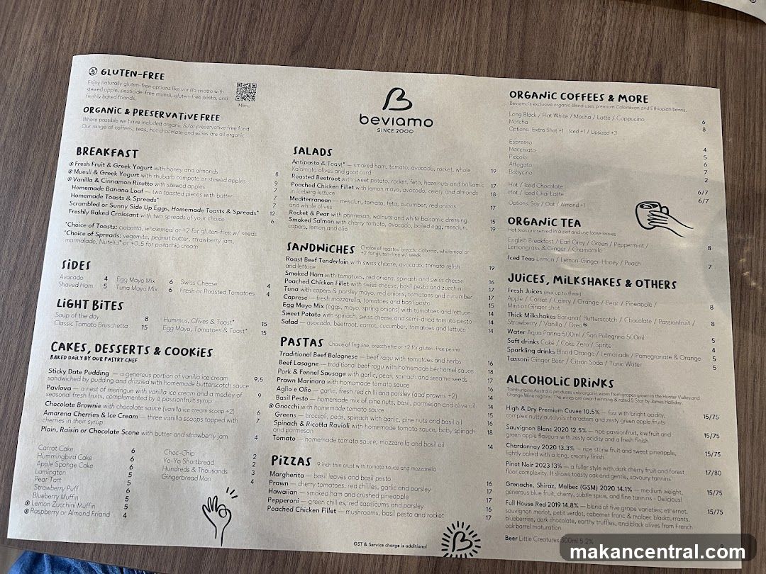Beviamo Menu