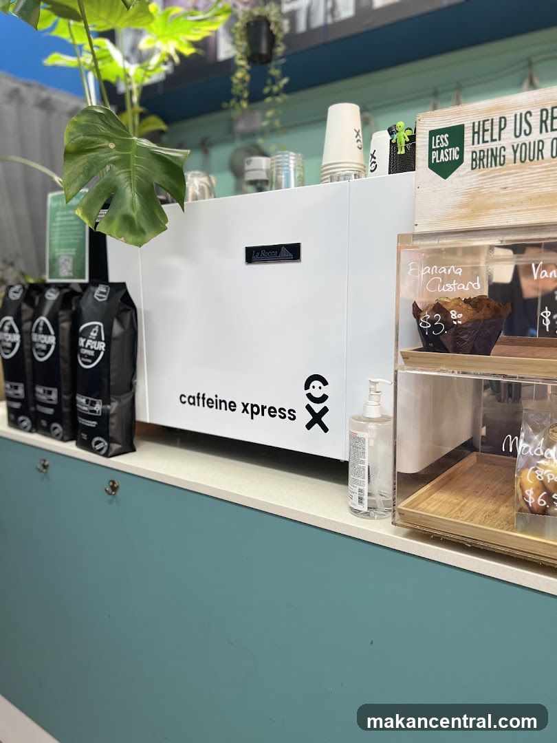 Coffee shop counter with baked goods
