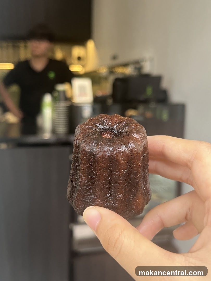 Close-up of a Canelé Pastry