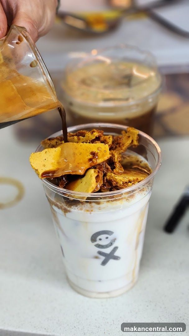 Coffee Drink with Honeycomb Topping