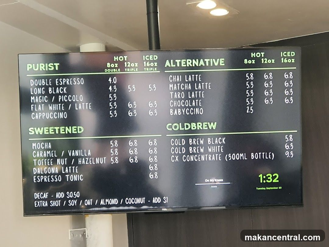 Coffee Menu