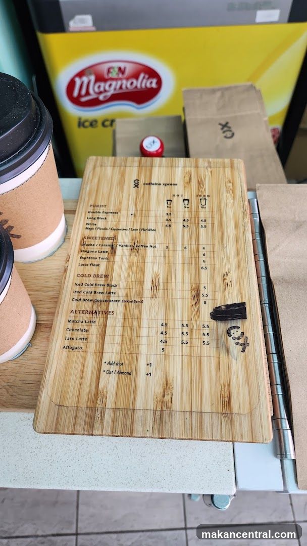 Caffeine Xpress Menu