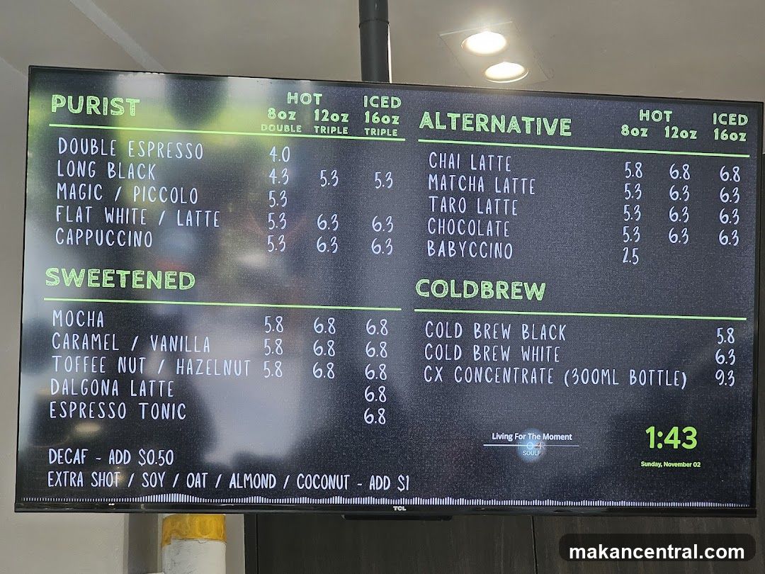 Coffee Menu