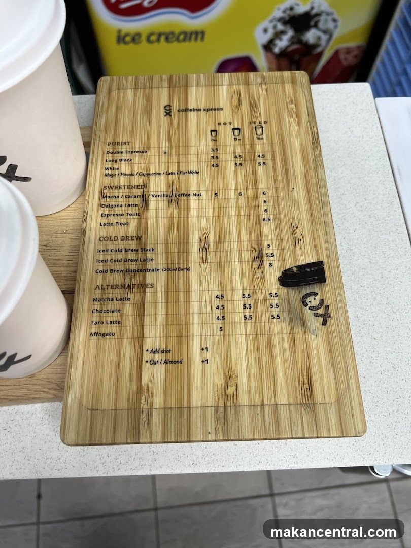 Caffeine Xpress Menu