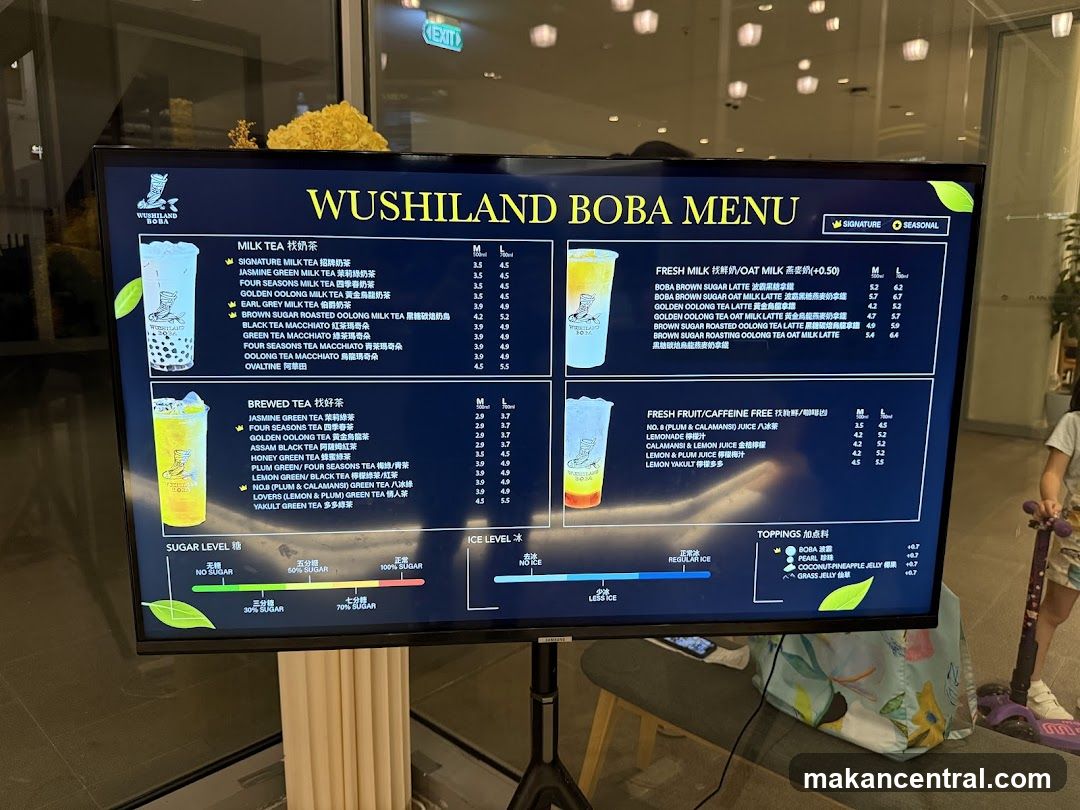 WUSHILAND BOBA MENU