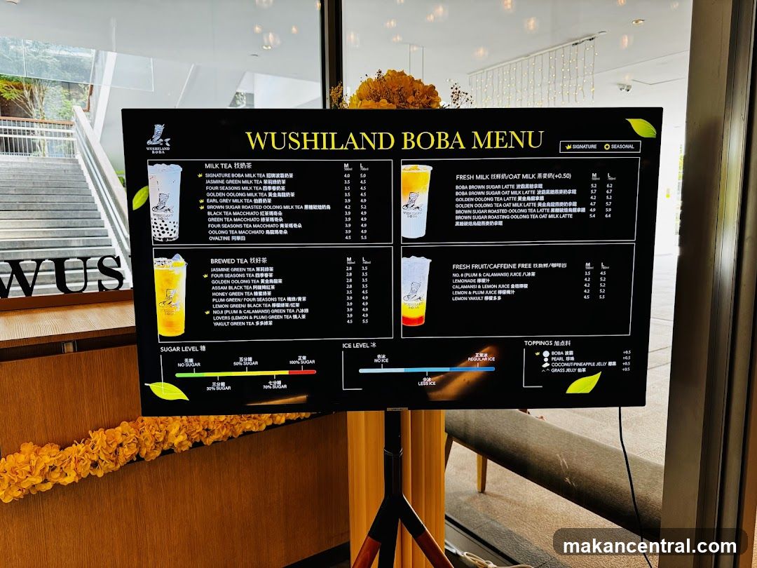 WUSHILAND BOBA MENU