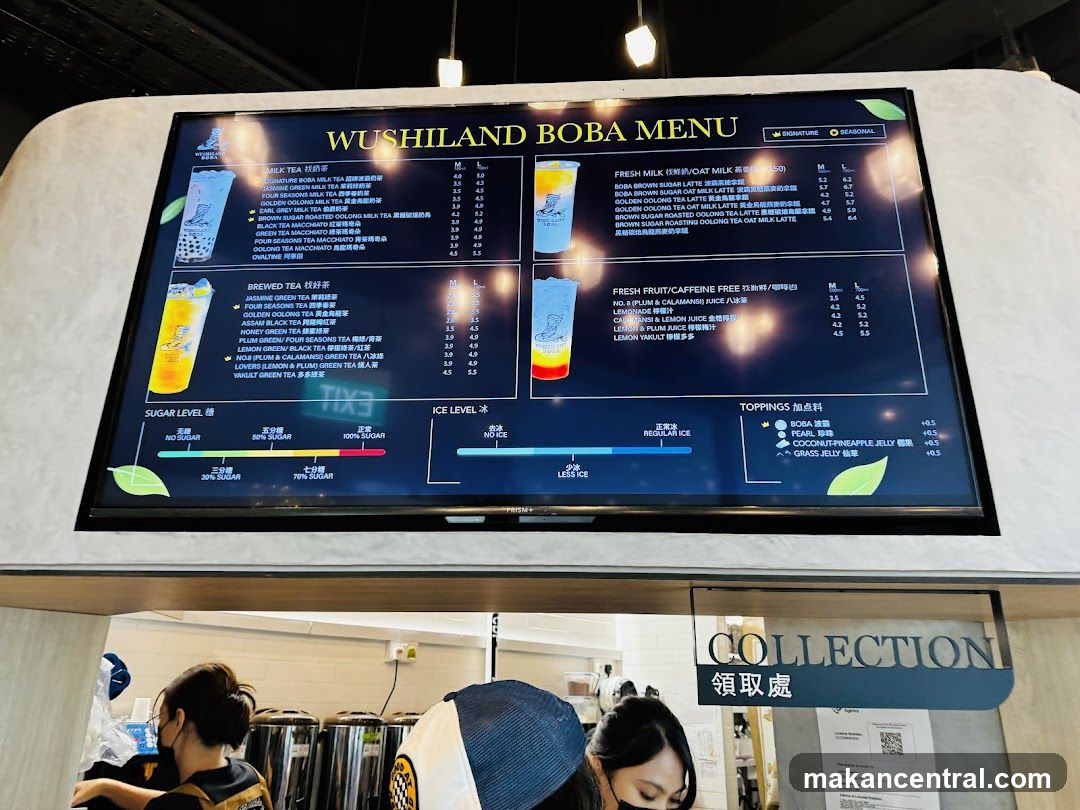 WUSHILAND BOBA MENU