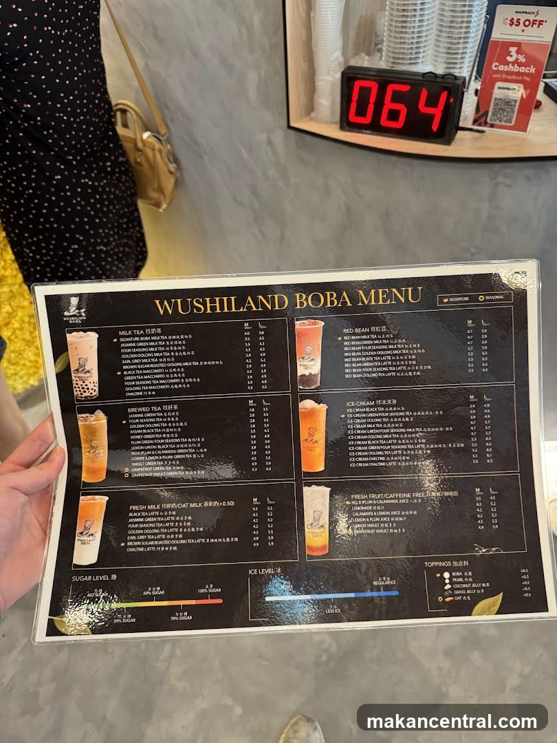 WUSHILAND BOBA MENU
