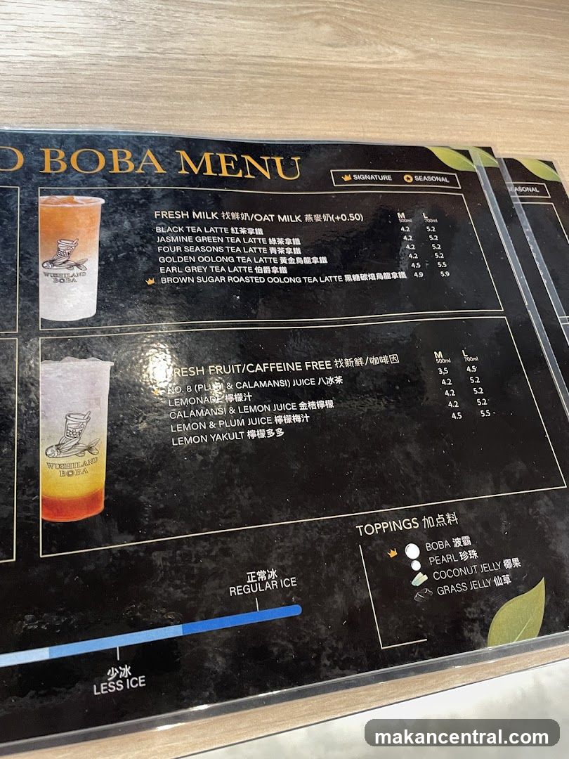 BOBA MENU