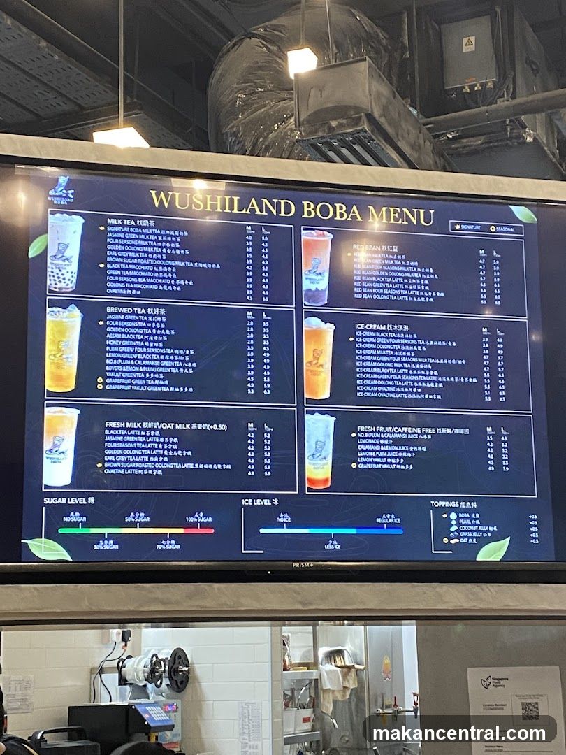 WUSHILAND BOBA MENU